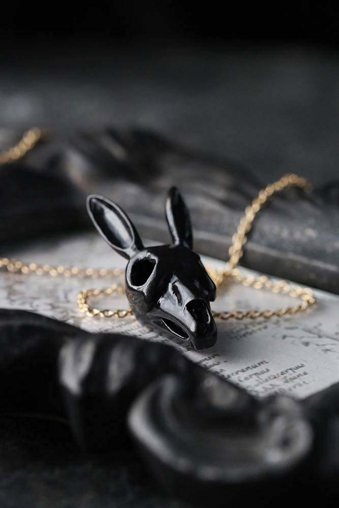 Limus  momentel  “Black rabbit necklace” Amazon.com: Zeshimb Cubic Zirconia Bunny Necklace Shiny