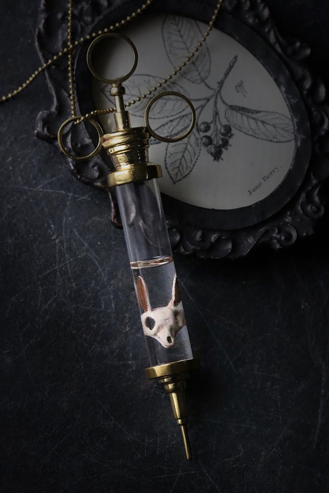 Defy-Painted-Necklace-Rabbit-Skull-Syringe1