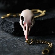 Defy Painted Bracelet Bird Skull Pink1