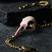 Defy Painted Bracelet Bird Skull Pink3