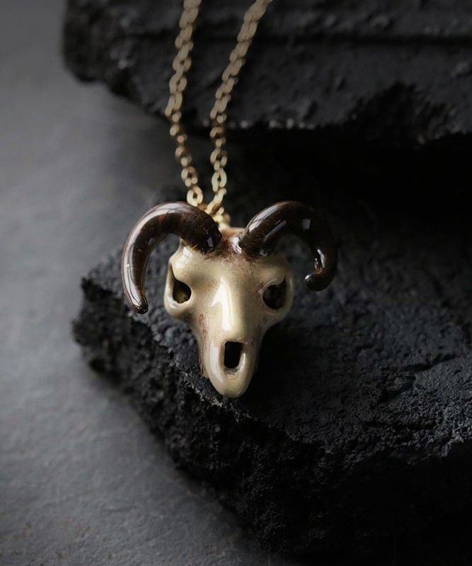 Defy-Painted-Necklace-Goat-Skull1