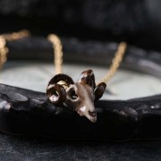 Defy Painted Necklace Small Goat Skull2