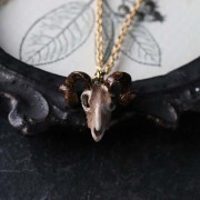 Defy Painted Necklace Small Goat Skull4